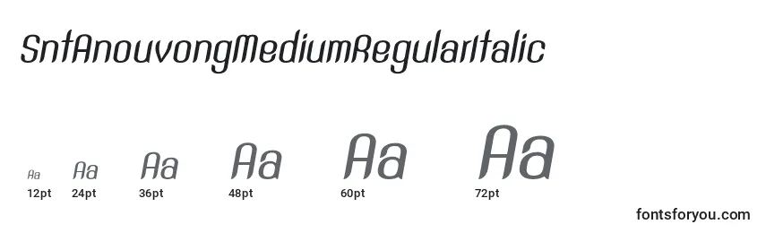 Größen der Schriftart SntAnouvongMediumRegularItalic (117381)