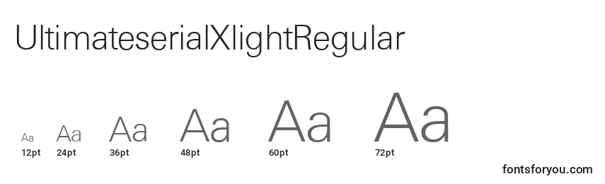UltimateserialXlightRegular-fontin koot