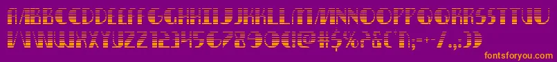 フォントNathanbrazilgrad – 紫色の背景にオレンジのフォント
