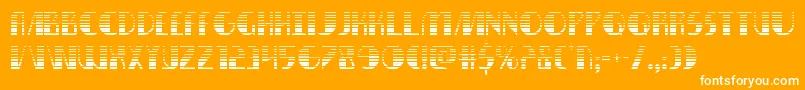 Nathanbrazilgrad-Schriftart – Weiße Schriften auf orangefarbenem Hintergrund