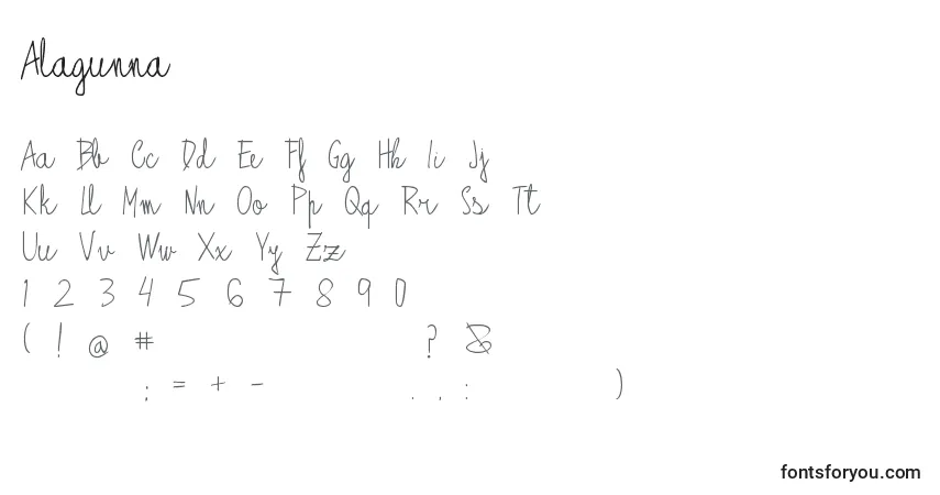 Schriftart Alagunna – Alphabet, Zahlen, spezielle Symbole