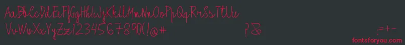 Alagunna-Schriftart – Rote Schriften auf schwarzem Hintergrund