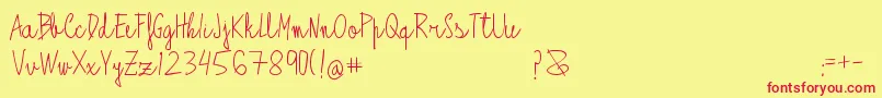 Alagunna Font – Red Fonts on Yellow Background