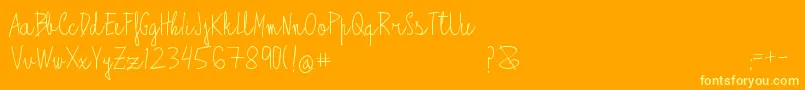 Alagunna-Schriftart – Gelbe Schriften auf orangefarbenem Hintergrund