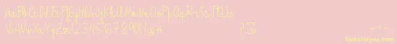 Alagunna Font – Yellow Fonts on Pink Background