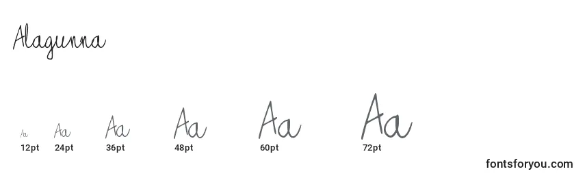 Alagunna Font Sizes
