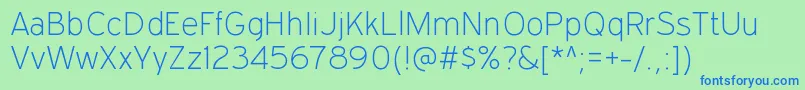 フォントExpresswayxlRegular – 青い文字は緑の背景です。
