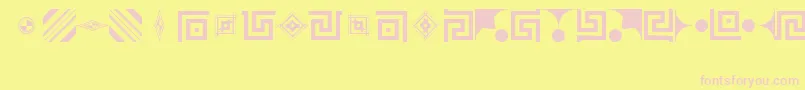 フォントLinotypeDidotOrnamentsTwo – ピンクのフォント、黄色の背景