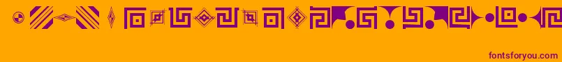 フォントLinotypeDidotOrnamentsTwo – オレンジの背景に紫のフォント