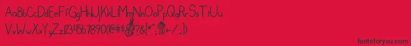 Edcom Font – Black Fonts on Red Background