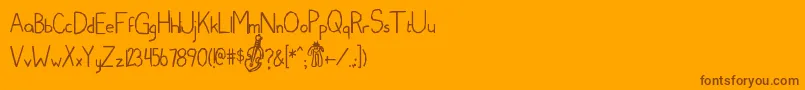 Edcom Font – Brown Fonts on Orange Background