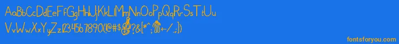 Edcom Font – Orange Fonts on Blue Background