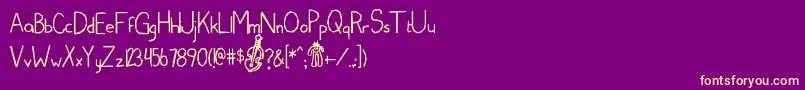 Edcom Font – Yellow Fonts on Purple Background