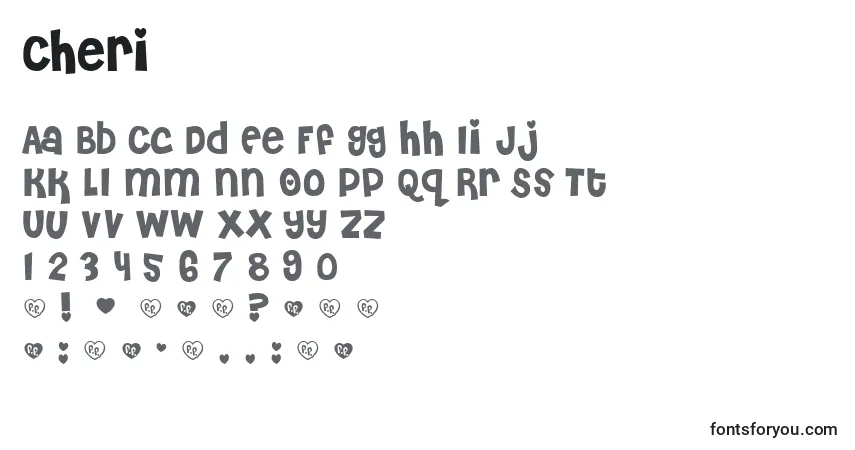 Cheri font – alphabet, numbers, special characters