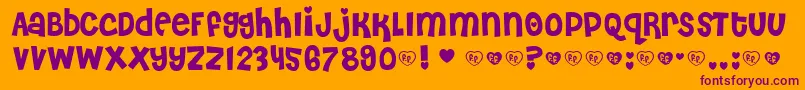 Cheri Font – Purple Fonts on Orange Background