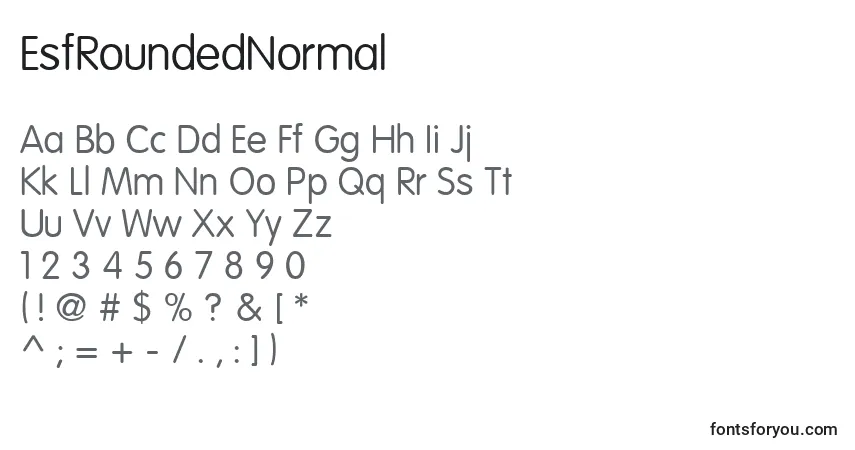 A fonte EsfRoundedNormal – alfabeto, números, caracteres especiais