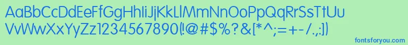 EsfRoundedNormal Font – Blue Fonts on Green Background