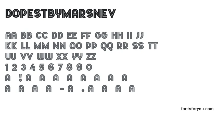 A fonte Dopestbymarsnev – alfabeto, números, caracteres especiais
