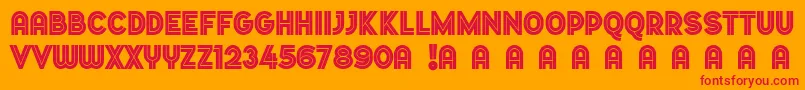 フォントDopestbymarsnev – オレンジの背景に赤い文字