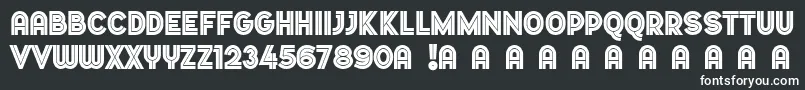Dopestbymarsnev-fontti – valkoiset fontit mustalla taustalla
