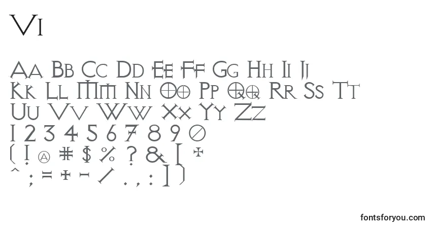Schriftart Vi – Alphabet, Zahlen, spezielle Symbole