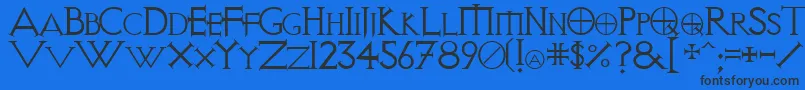 フォントVi – 黒い文字の青い背景