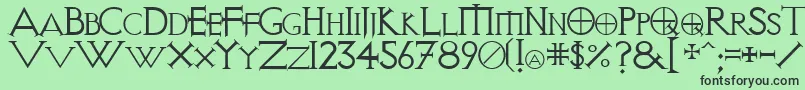 フォントVi – 緑の背景に黒い文字