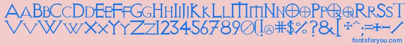 フォントVi – ピンクの背景に青い文字