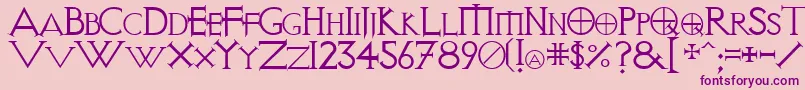 Vi Font – Purple Fonts on Pink Background
