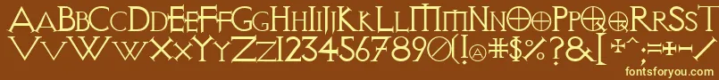 Vi Font – Yellow Fonts on Brown Background