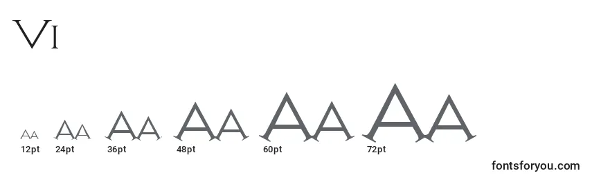 Размеры шрифта Vi