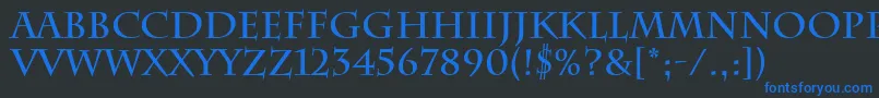 CharlemagneBold Font – Blue Fonts on Black Background