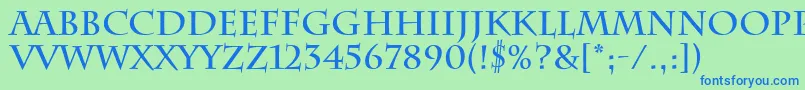CharlemagneBold Font – Blue Fonts on Green Background
