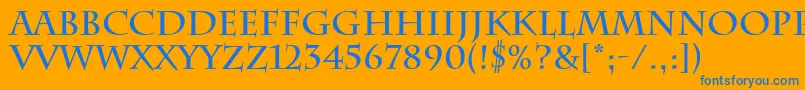 CharlemagneBold Font – Blue Fonts on Orange Background