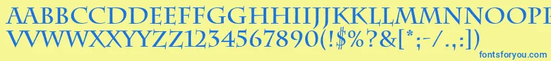 CharlemagneBold Font – Blue Fonts on Yellow Background