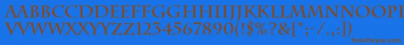 CharlemagneBold Font – Brown Fonts on Blue Background