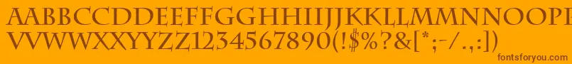 CharlemagneBold Font – Brown Fonts on Orange Background