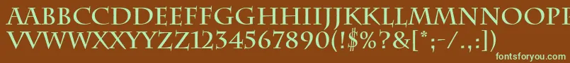 Шрифт CharlemagneBold – зелёные шрифты на коричневом фоне