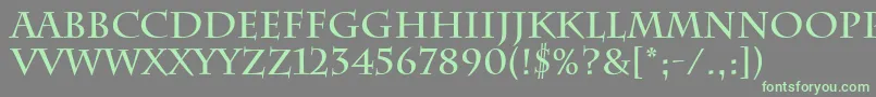 CharlemagneBold Font – Green Fonts on Gray Background