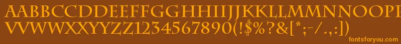 CharlemagneBold Font – Orange Fonts on Brown Background