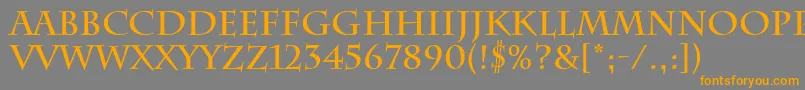 CharlemagneBold Font – Orange Fonts on Gray Background
