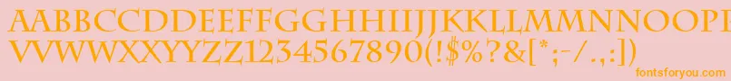 CharlemagneBold Font – Orange Fonts on Pink Background