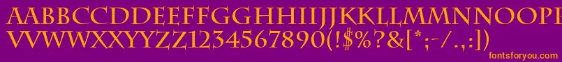 CharlemagneBold Font – Orange Fonts on Purple Background