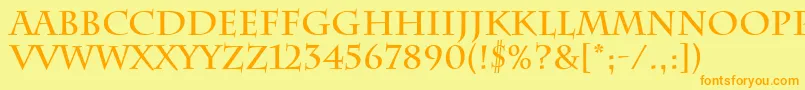 CharlemagneBold Font – Orange Fonts on Yellow Background
