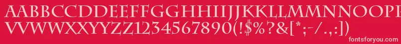 CharlemagneBold Font – Pink Fonts on Red Background
