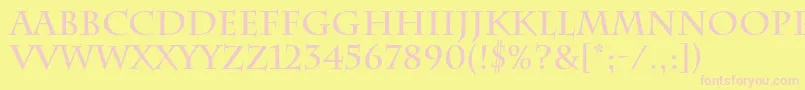 フォントCharlemagneBold – ピンクのフォント、黄色の背景