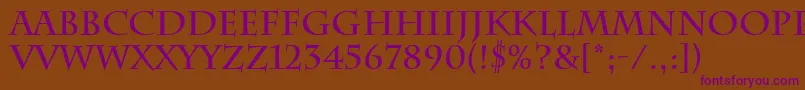 CharlemagneBold Font – Purple Fonts on Brown Background