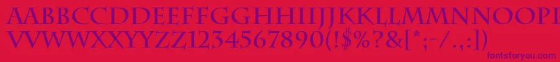 CharlemagneBold Font – Purple Fonts on Red Background
