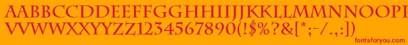 CharlemagneBold Font – Red Fonts on Orange Background