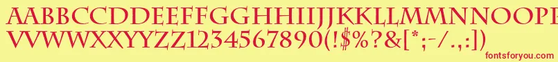 CharlemagneBold Font – Red Fonts on Yellow Background